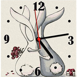 Годинник-картина за номерами "Зайчики", 30х30 см