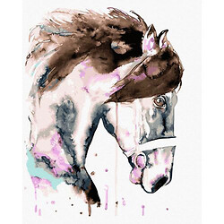 Картина по номерам "Кінь у акварельну плямку"