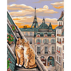 Картина по номерам "Кошачья нежность в Париже"