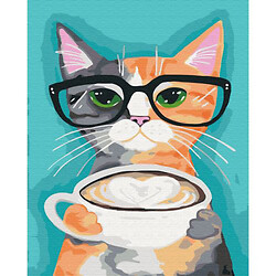 Картина по номерам "Кот и кофе"