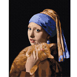 Картина за номерами "Дівчина з рудим котом"