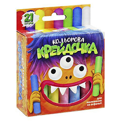 Крейда кольорова "Крейдочка", малі,  21 штука, Danko Toys