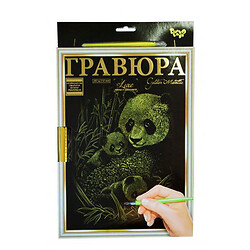 Гравюра "LUXE А4" с рамкой "Golden Metallic: Панда", Danko Toys