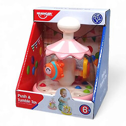 Дитяча іграшка "Дзига: Push & Tumble Toy", з кульками (рожева), Huanger