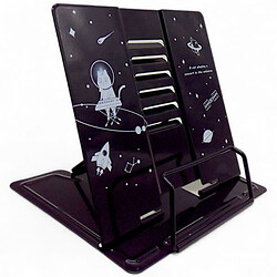 Підставка для книг металева Кіт у космосі  чорна