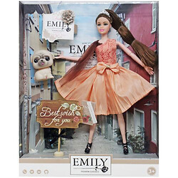 Кукла "Emily" с песиком (в розовом)