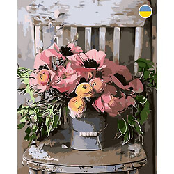 Картина по номерах "Букет квітів на стільці" 40x50 см