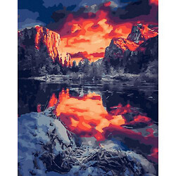 Картина за номерами "Захід сонця у горах"