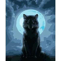 Картина за номерами "Вовк та місяць"