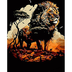 Картина по номерам на черном фоне "Король лев" 40х50