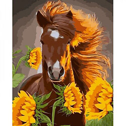 Картина по номерам "Лошадь среди подсолнухов"