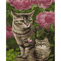 Картина по номерам "Котикики в цветах"
