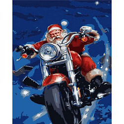 Картина по номерам "Дед Мороз на мотоцикле"