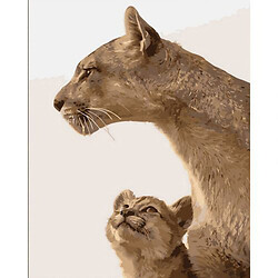Картина по номерам "Мать львица с детенышем"