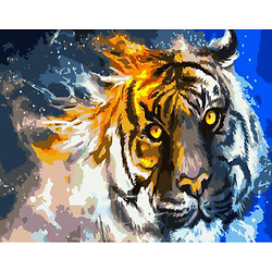 Картина за номерами "Вогняний тигр"