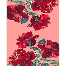 Картина по номерам "Розы на розовом фоне"  40х50 см