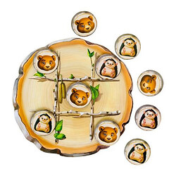 Деревянная игра "Крестики-нолики: ежик и мишка"