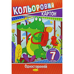 Набор цветного картона А4 (односторонний), 7 листов