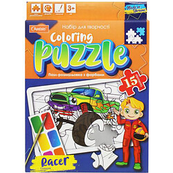 Пазл-раскраска с красками "Coloring Puzzle: Гонщик" (укр)
