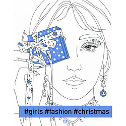 Раскраска "#girls #fashion #christmas" (укр)