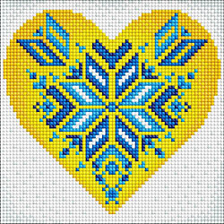 Алмазная мозаика без подрамника "Украина в сердце" 20х20 см
