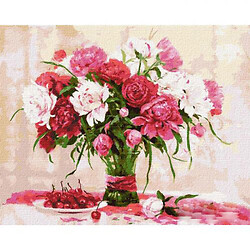 Картина по номерам "Белые и розовые пионы"