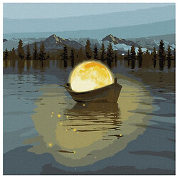 Картина за номерами "Місячний човен з фарбами металік"