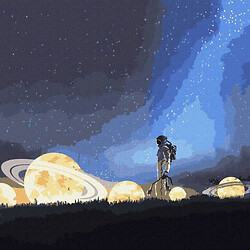 Картина по номерам "Путешествие на луну" (с красками металлик)