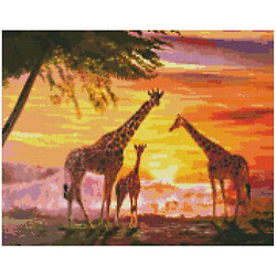 Алмазная мозаика "Семья жирафов"