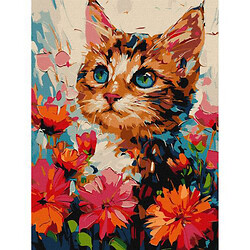 Картина по номерам "Котик в цветах" 30х40 см
