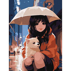 Картина по номерам "Аниме. Вместе под зонтиком"