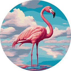 Картина по номерам (круглая) "Изысканный фламинго"
