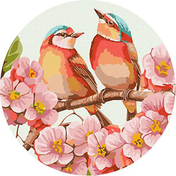 Картина по номерам (круглая) "Весеннее цветение"