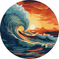 Картина за номерами (кругла) "Лови хвилю"
