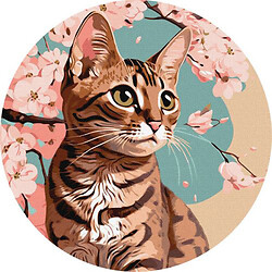 Картина по номерам (круглая) "Очаровательный котенок"