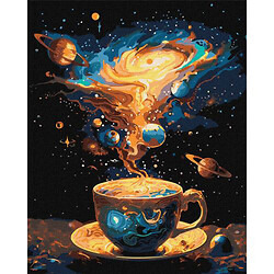 Картина по номерам с красками металлик "Космическое чаепитие" 40х50 см