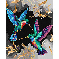 Картина по номерам с красками металлик "Танец колибри" 40х50 см