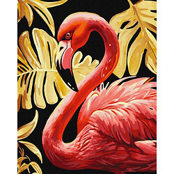 Картина по номерам с красками металлик "Утонченный фламинго"