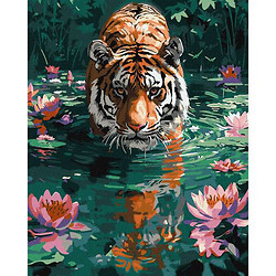 Картина по номерам "Тигр на охоте" 40х50 см
