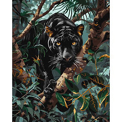 Картина по номерам с красками металлик "Грациозная пантера" 40х50 см