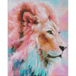 Алмазна мозаїка "Рожевий лев" 40х50см