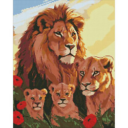 Алмазна мозаїка "Родина левів" 40х50 см