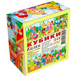 Кубики "Сказки", 4 кубика, Київська Фабрика Іграшок