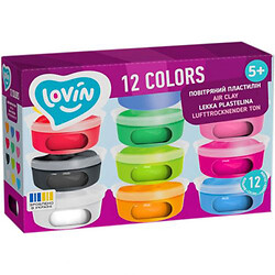 Повітряний пластилін "Lovin", 12 кольорів