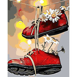 Картина по номерам "Обувь с ромашками"