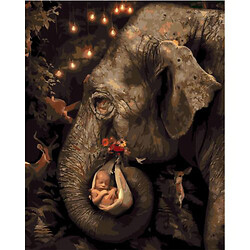 Картина по номерам "Слон несет малыша"