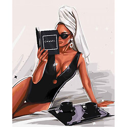 Картина за номерами "Гламурна з книгою Шанель" 40х50 см