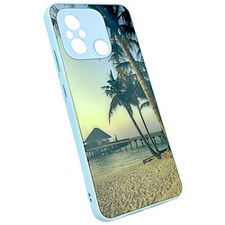 Чохол (накладка) Samsung A035 Galaxy A03, Marble and Pattern Glass Case, Beach, Малюнок