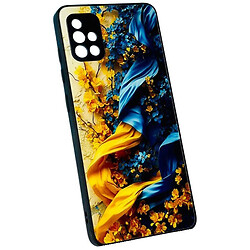 Чохол (накладка) Samsung A325 Galaxy A32, Marble and Pattern Glass Case, Ukraine Flowers, Малюнок