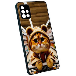 Чохол (накладка) Samsung A515 Galaxy A51, Marble and Pattern Glass Case, Kitty Cat, Малюнок